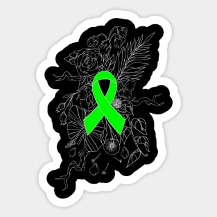 Mental health awareness green ribbon white Sticker